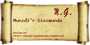 Munzár Giszmunda névjegykártya